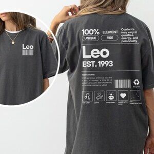 Leo Shirt Leo Gift Custom Horoscope Tshirt Personalized Zodiac Gift Est Birthday